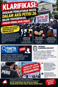 Klarifikasi Petisi 26: Dugaan Pengaturan Massa dan Pembagian Uang Belum Terverifikasi, Jangan Giring Opini Publik